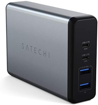 Satechi 108W Pro USB C PD Desktop Charging Station – 2 USBC PD & 2 USB A Ports Compatible with 2025/2020/2019 MacBook Pro 2020/2018 MacBook Air M5/M1 iPad Pro/Air iPhone 16 (Pro/Pro Max/Plus -