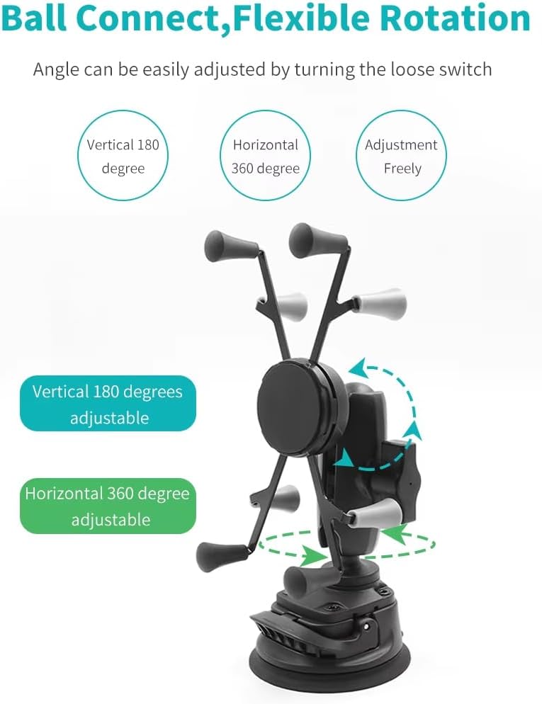 Strg Car Tablet Mount with Suction Cup Mount Base for 6" Tablets, Car Tablet Holder for Car Truck Vehicle Windshields Window and More Smooth Surface