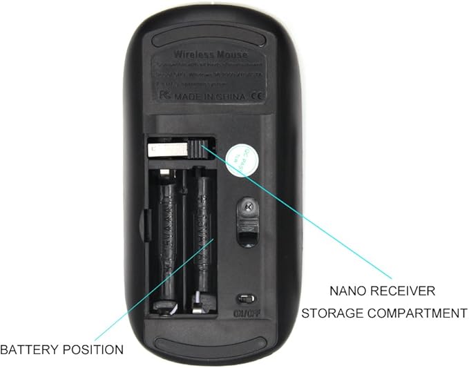 Graphic4You Mandala Flower (Turquoise) Ergonomic Wireless Mouse with Nano Receiver