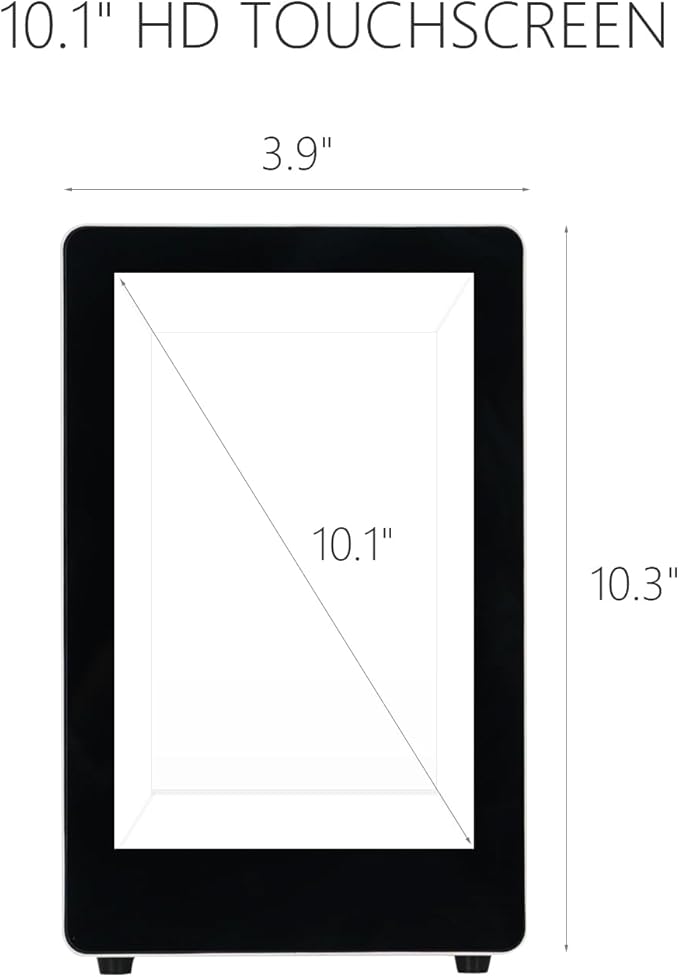 10.1 Inch Transparent Display Cabinet Android 11 75%+ Transparency 10-Point TouchSmart Transparent LCD Showcase for Retail Jewelry Exhibits & Product Advertising