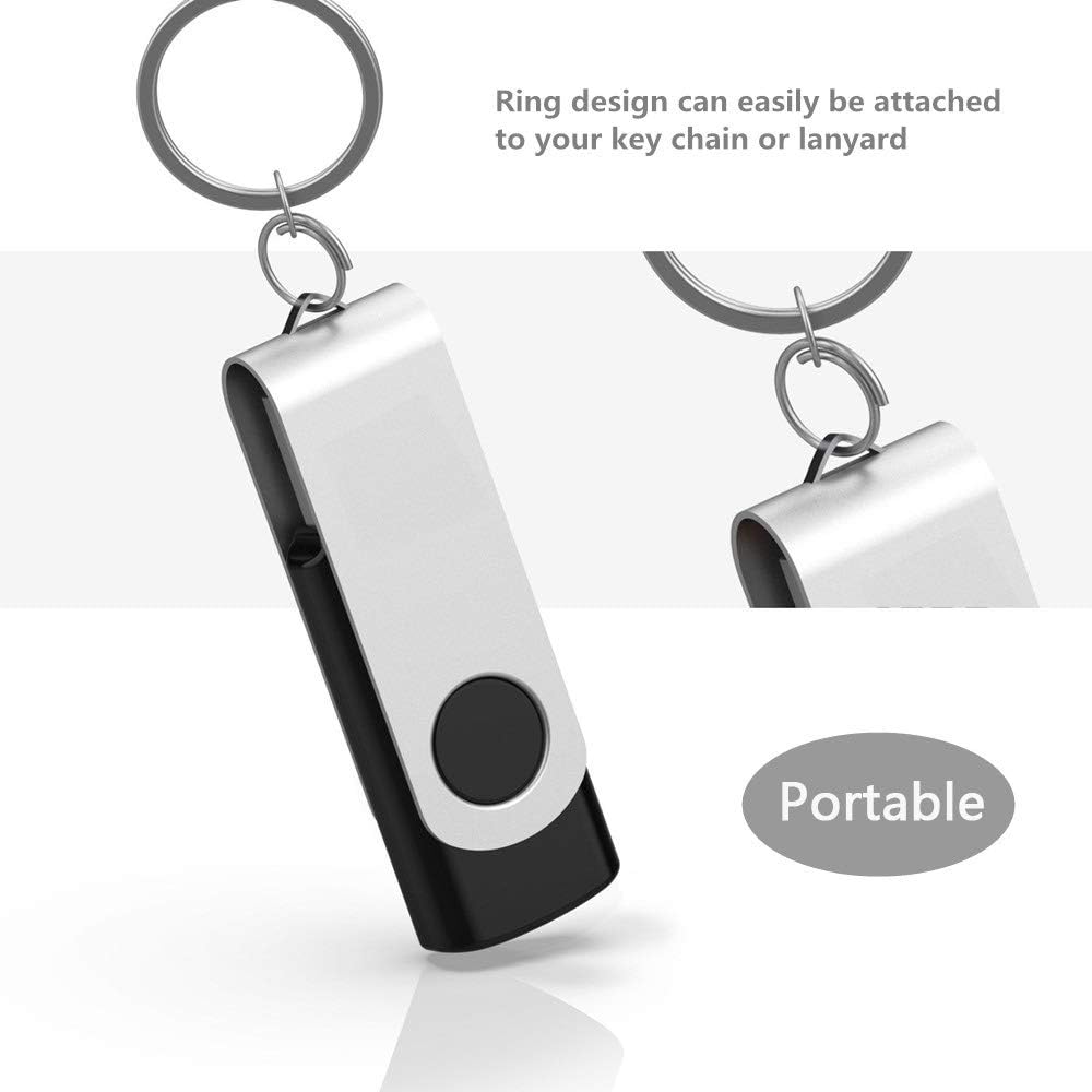 Aiibe 2GB Flash Drives 20 Pack 2GB USB Flash Drive Bulk USB 2.0 Thumb Drives Swivel Zip Drive (2 GB, Black)
