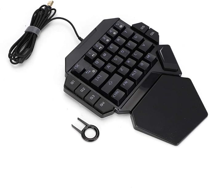 OneHanded Mechanical Gaming Keyboard RGB Blacklight Mechanical Keyboard 35-Key Portable Wired USB Gaming Keyboard with Macro Definition Function