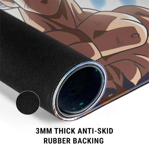 Skinit Large Gaming Mouse Pad - Officially Licensed Goku Ultra Instinct Design with Stitched Edges Waterproof Non-Slip Rubber Base Desk Mat for Keyboard & Mouse 31.5 x 11.8 inches