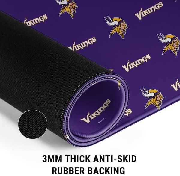Skinit Medium Gaming Mouse Pad - Officially Licensed NFL Minnesota Vikings Blitz Series Design with Stitched Edges Waterproof Non-Slip Rubber Base Desk Mat for Keyboard & Mouse