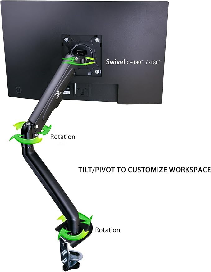 Lenovo ThinkVision 22 FHD IPS Monitor with 4ms Response Time Anti-Glare VESA Mount (100 x 100mm) Adjustable Height Tilt Swivel Pivot HDMI w/DKZ Hub & ErgoFlexy Single Mount Arm