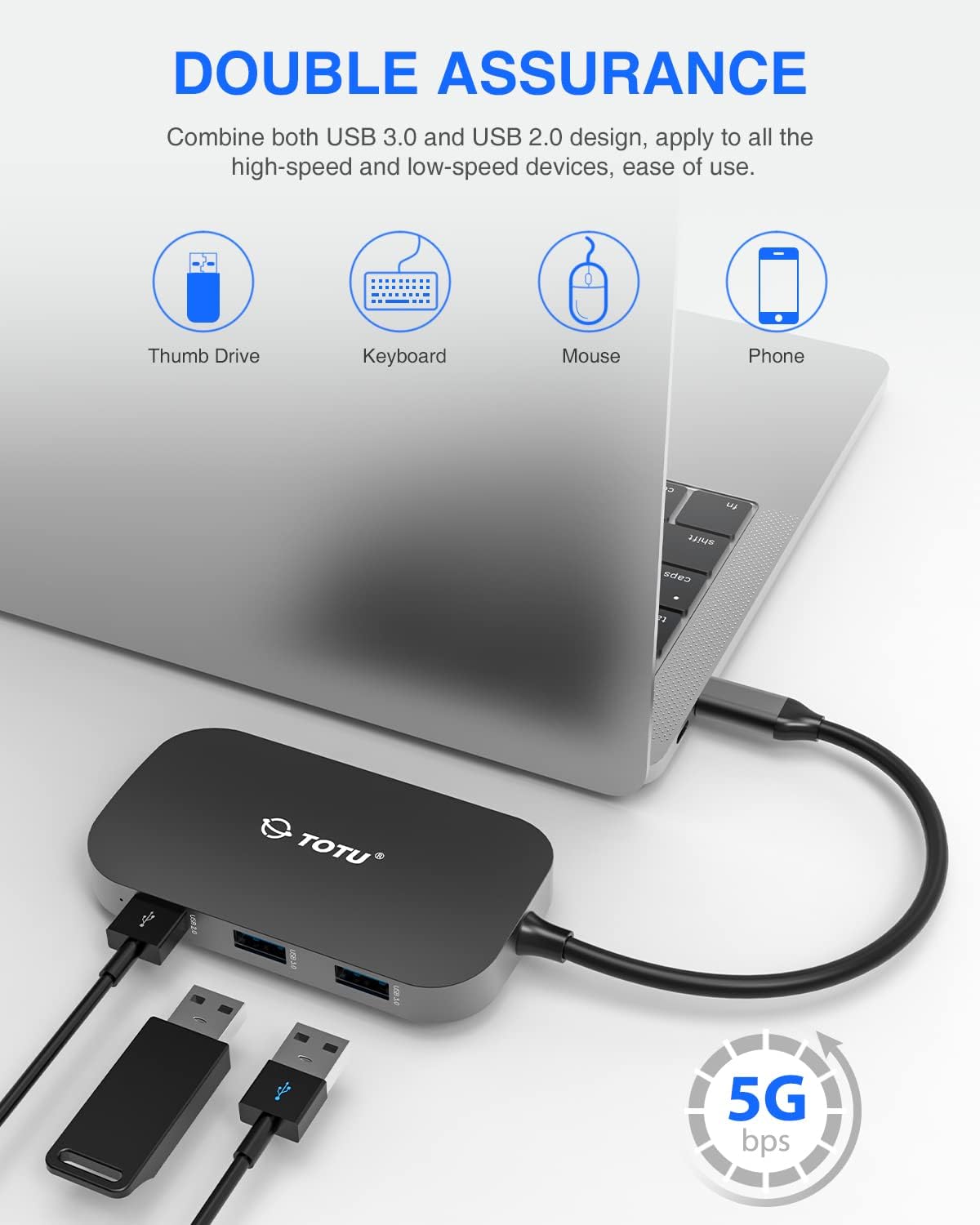 USB C Hub, 9-in-1 Type C Hub with 4K USB C to HDMI, Ethernet Port, USB-C Power Delivery (PD) Port, 2 USB 3.0 Ports, USB 2.0 Port, SD/TF Card Reader, Compatible with MacBook Pro Air and Type C Laptops