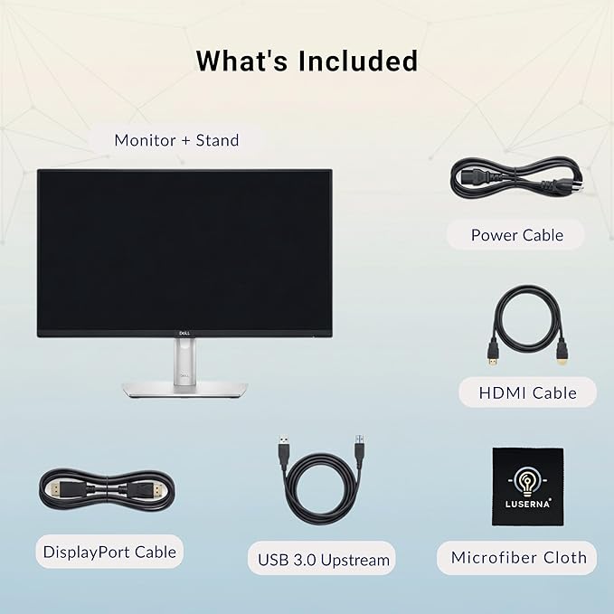 Dell P2425H Computer Monitor Screen 24 16:9 IPS Display with Stand - 100Hz Full HD 1920 x 1080 with DisplayPort HDMI USB 3.0 Upstream & Power Cable - New