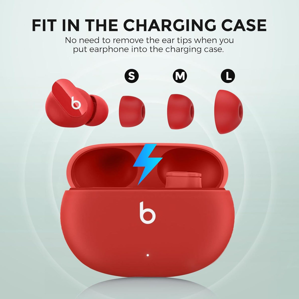 AhaStyle Ear Tips for Beats Studio Buds/Powerbeats Pro 2/Solo Buds/Fit Pro/Studio Buds+【Fit in The Charging Case】6 Pairs S/M/L Silicone Ear Covers Replacement Tips for Beats Wireless Bluetooth Earbuds