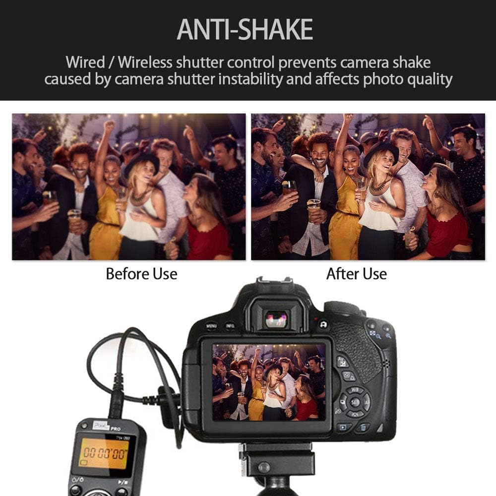 Remote Control Compatible for Sony, Pixel Wireless Shutter Release Cable TW-283 S1/S2 Timer Remote Control Compatible for Sony Alpha A100 A350 A450 A550 A560 A9 A99 A77 A7RII A7