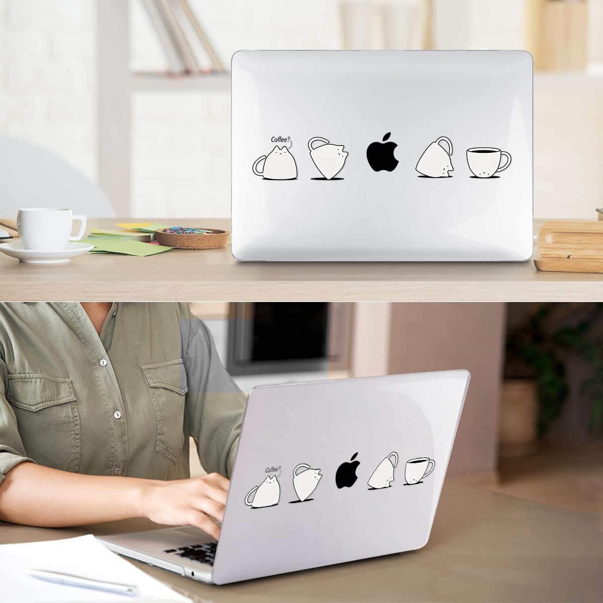for 2025 2024 2023 2022 MacBook Air 13 inch Case M4 A3240 M3 A3113 M2 A2681 with Touch ID& 13.6" Liquid Retina Display, Plastic Hard Shell&Keyboard Cover&Screen Film&Webcam Cover, Cups