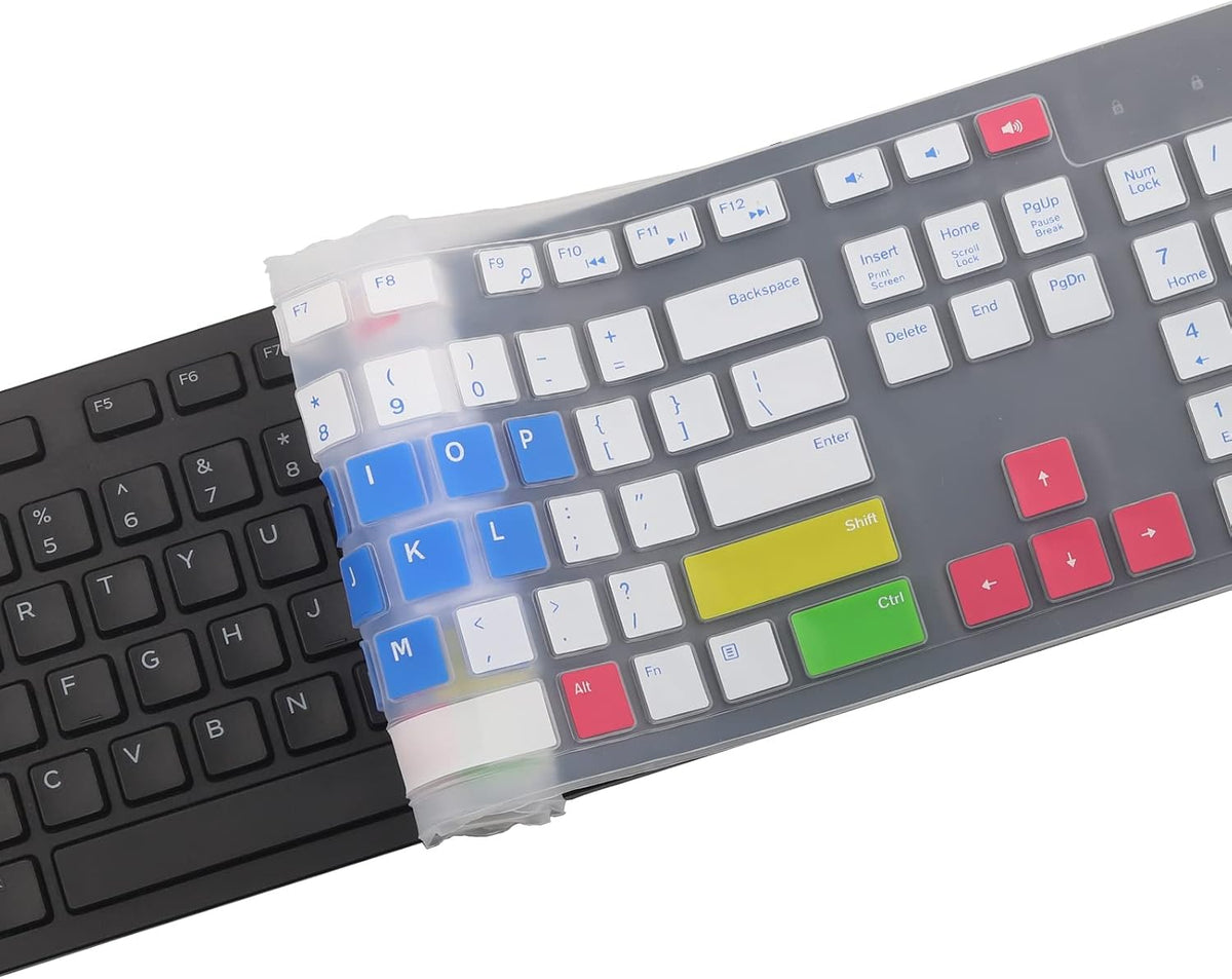 Keyboard Cover Skin for Dell KM636 KB216 KB216t KB216d KB216p Wired & Wireless Keyboard, Dell Optiplex 5250 3050 3240 5460 7450 7050, Dell Inspiron Desktop 24" 27" 5400 5490 7700 7790 3475 3670 3477