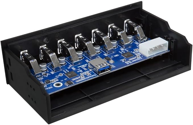 Kingwin Front Panel USB 3.0 Hub 7 Port & One Fast Charging USB 2.1A Charging Port