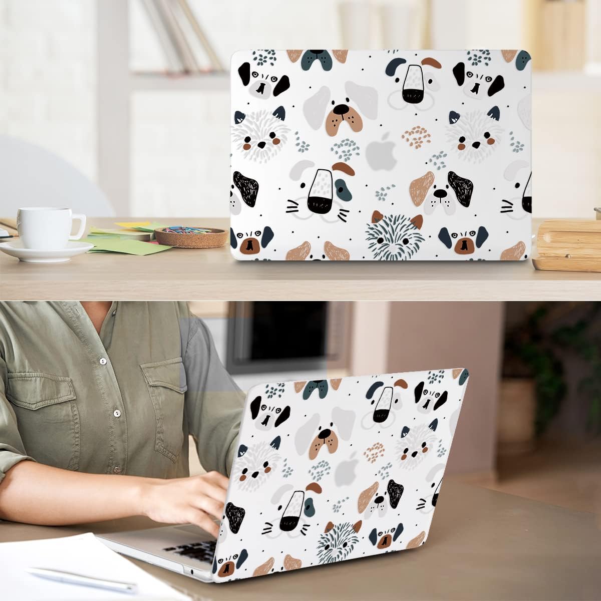 Compatible with MacBook Air 13 inch Case 2025 2024-2022 M4 A3240 M3 A3113 M2 A2681, Plastic Hard Shell&Keyboard Cover&Screen Film&Webcam Cover for MacBook Air 13.6 inch Case, Funny Dog