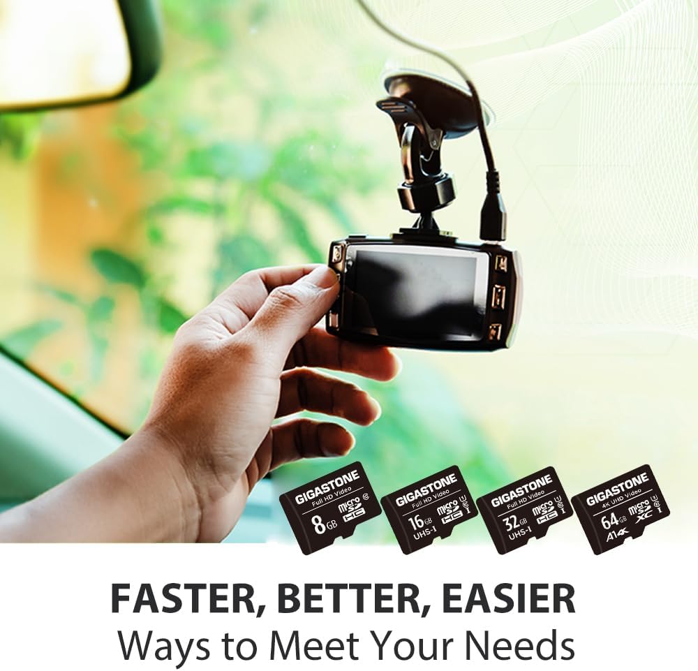 GIGASTONE 16GB 5-Pack Micro SD Card, FHD Video, Surveillance Security Cam Action Camera Drone, 85MB/s Micro SDHC UHS-I U1 Class 10, with Adapters