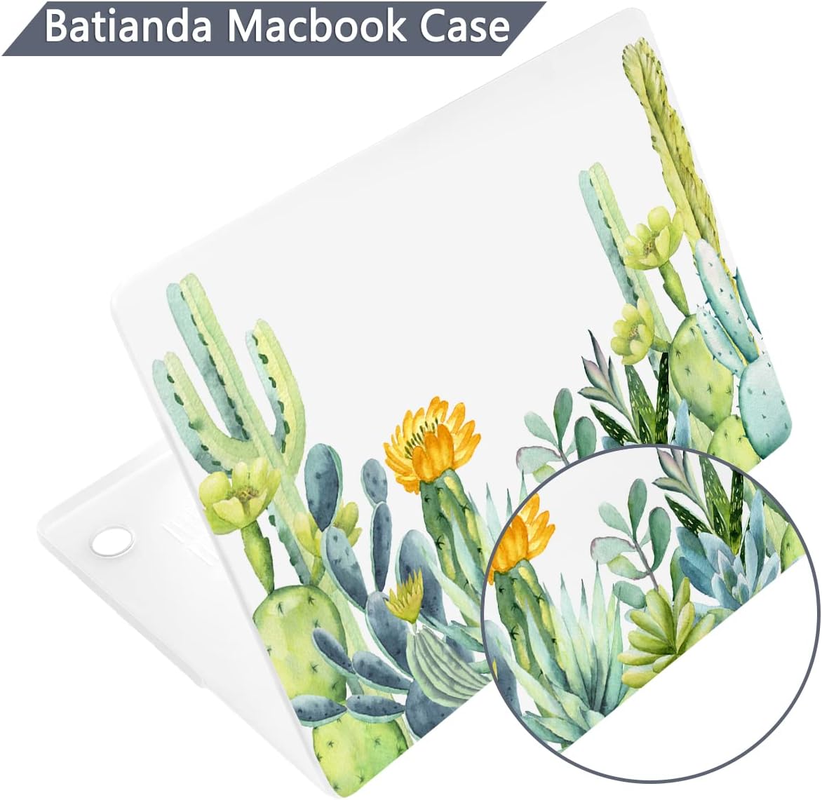 Batianda Premium Case for New MacBook Air 15 inch 2025 M4 2024 2023 with M3 M2 Chip Model A3241/A3114/A2941, Designed Protective Plastic Hardshell & Keyboard Cover & Screen Protector, Cactus