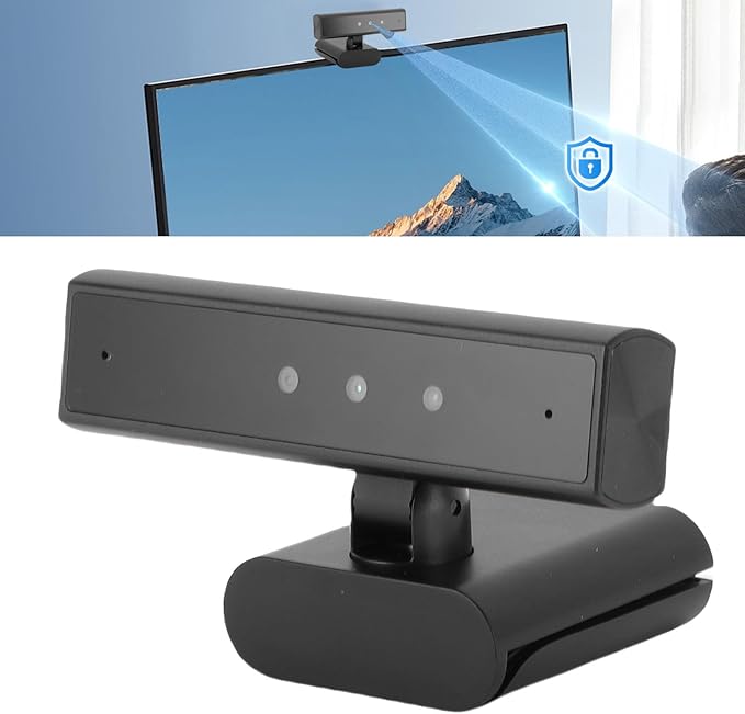 ASHATA Face Recognition Webcam Wins 10 and 11 5MP 85 Degree View Face Unlock Computer Camera with Mic for Desktop Computer Laptop Meeting Video Calls etc.