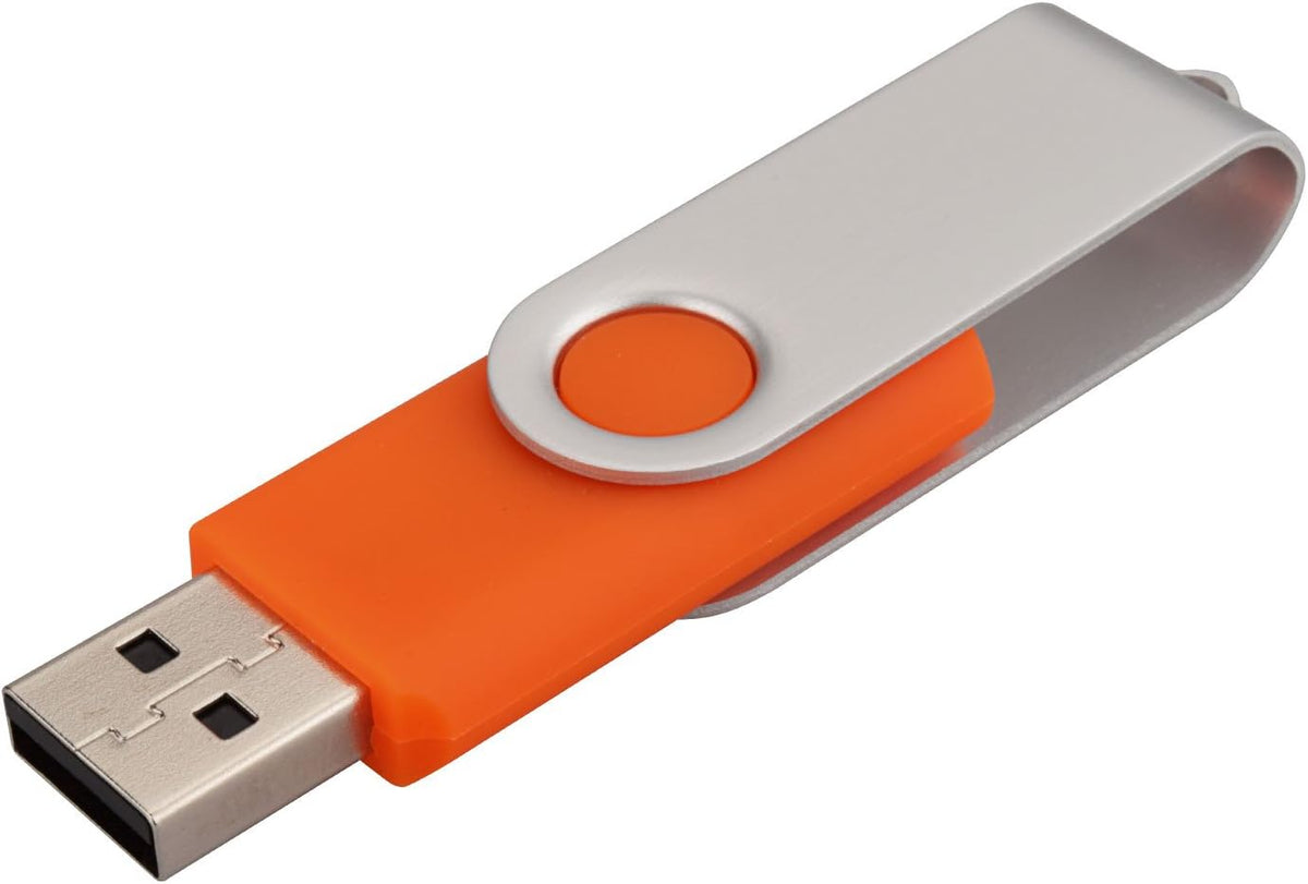 100 Pack USB 2.0 Flash Drives - 8GB Memory Stick Bulk - Orange