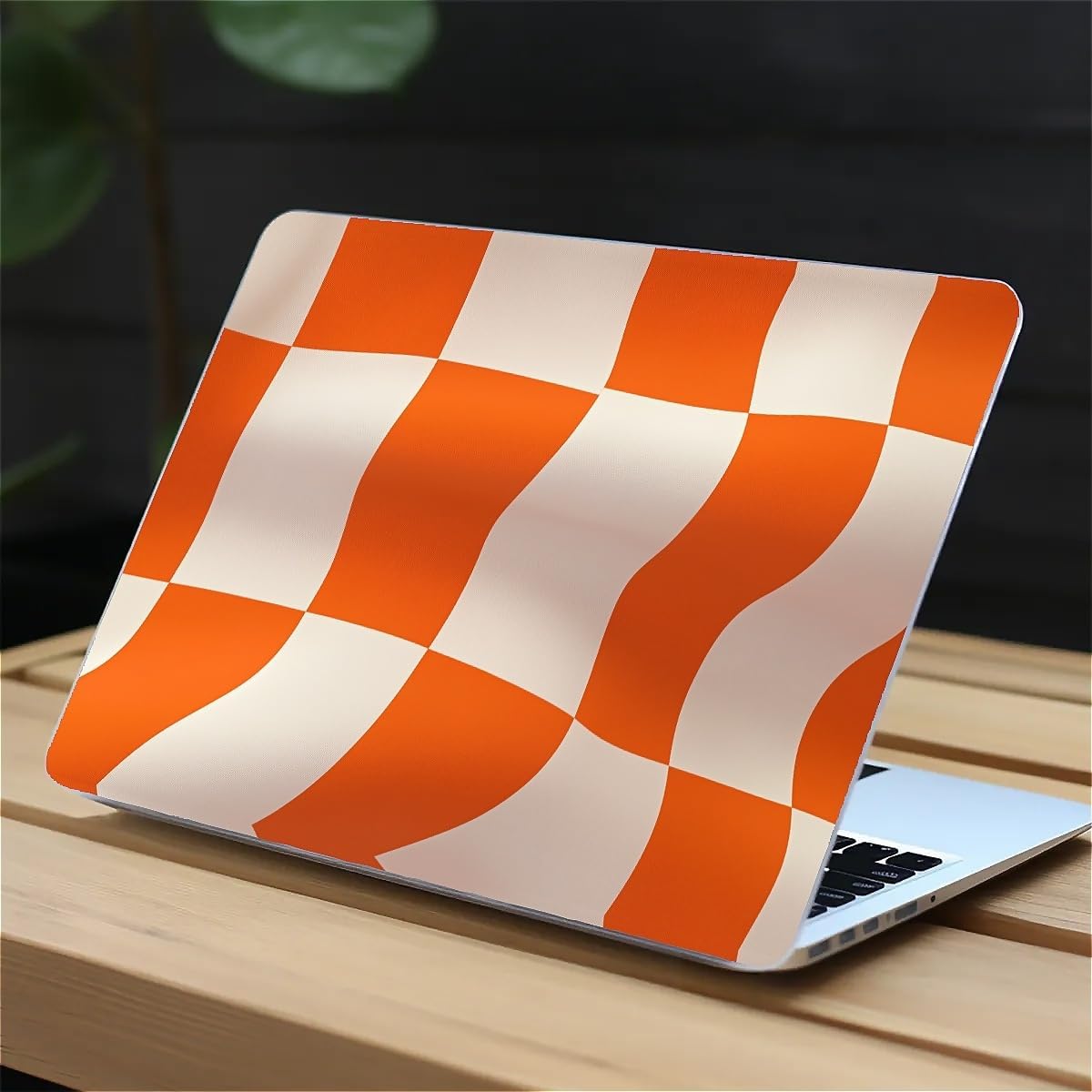 Compatible with MacBook Air 13.3 13.6 Inch Case 2022 2021 2020 2019 Plastic Hard Shell Case Cover,13.3 Pro(A1706/A1708/A1989/A2159/A2289/A2338), Orange and White Checkered Flag
