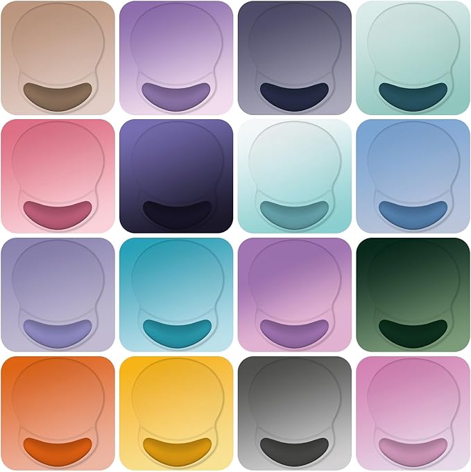 ITNRSIIET Ergonomic Mouse Pad with Comfort Gel Wrist Rest, Non-Slip PU Base, Smooth Textured Surface, Reduces Hand Fatigue & Wrist Pain, 8.7 x 7.2 Inch for Office Gaming Home, Purple Gradient