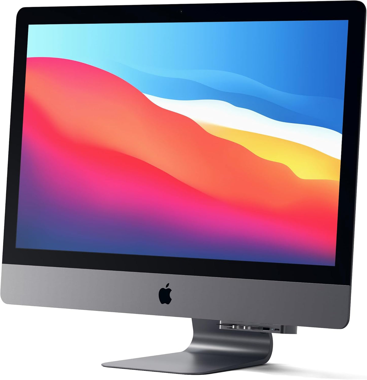 Satechi Aluminum Type-C Clamp Hub Pro with USB-C Data Port, USB-A 3.0 Data, Micro/SD Card Reader - Compatible with 2020/2019/2017 iMac & iMac Pro, Does Not Fit 2021 iMac (Space Gray)