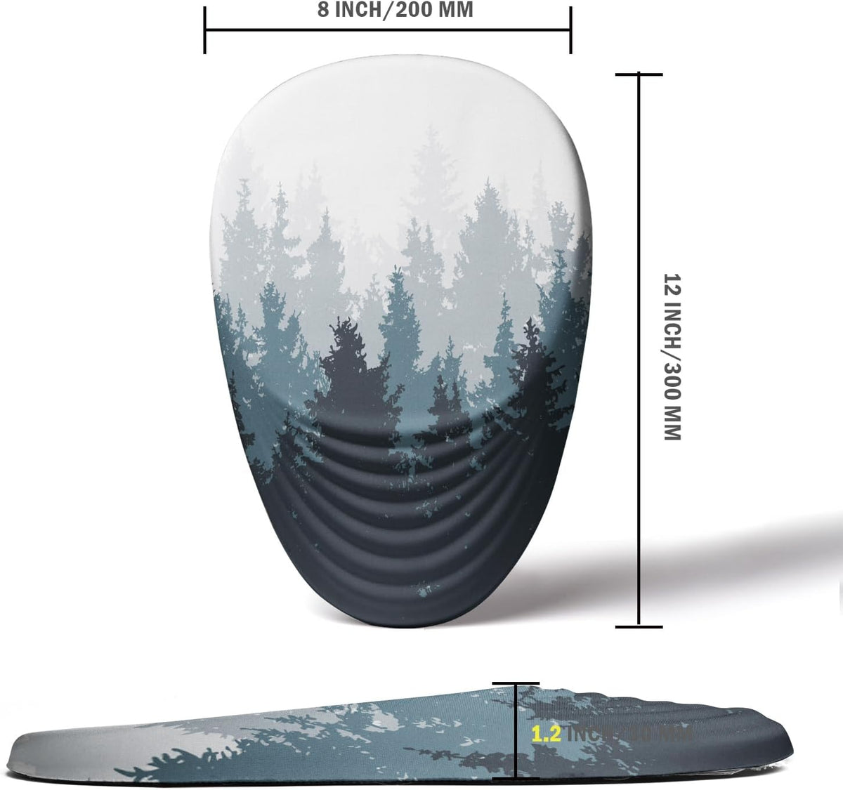 Ergonomic Mouse Pad Wrist Support, Mouse Pad with Wrist Rest, Memory Foam Massage Design & Non-Slip PU Base MousePads for Pain Relief, Desk, Office, Home, Forest Tree