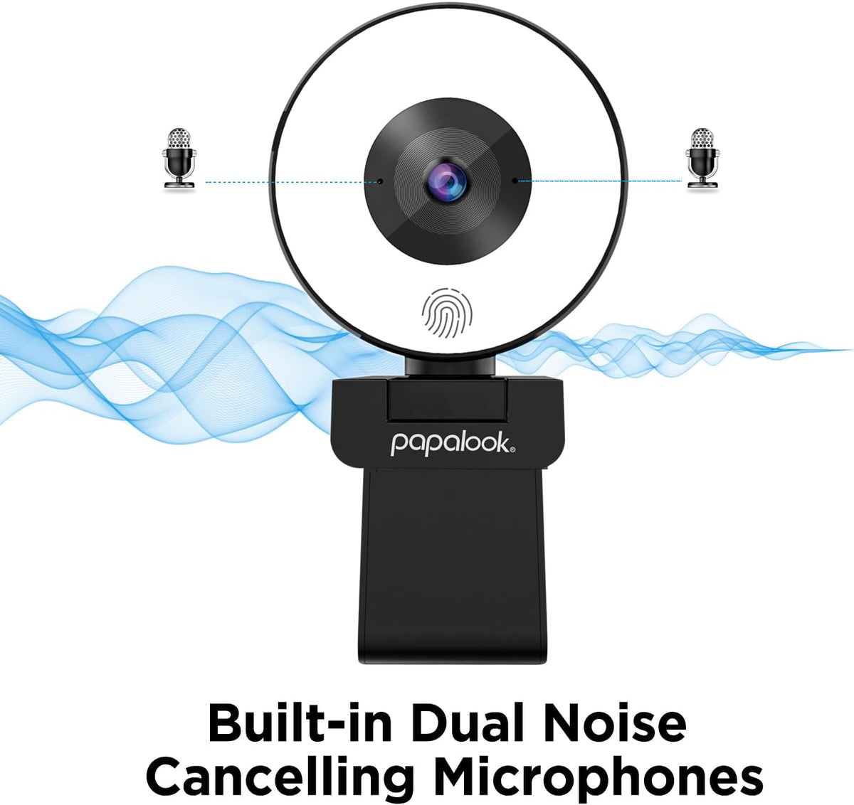 papalook 2K/1080P Webcam with Light and Privacy Cover, PA552 Full HD Streaming Web Camera with Dual Microphones, Plug and Play USB Computer Webcam for PC Laptop Desktop, Mac Zoom Skype Teams