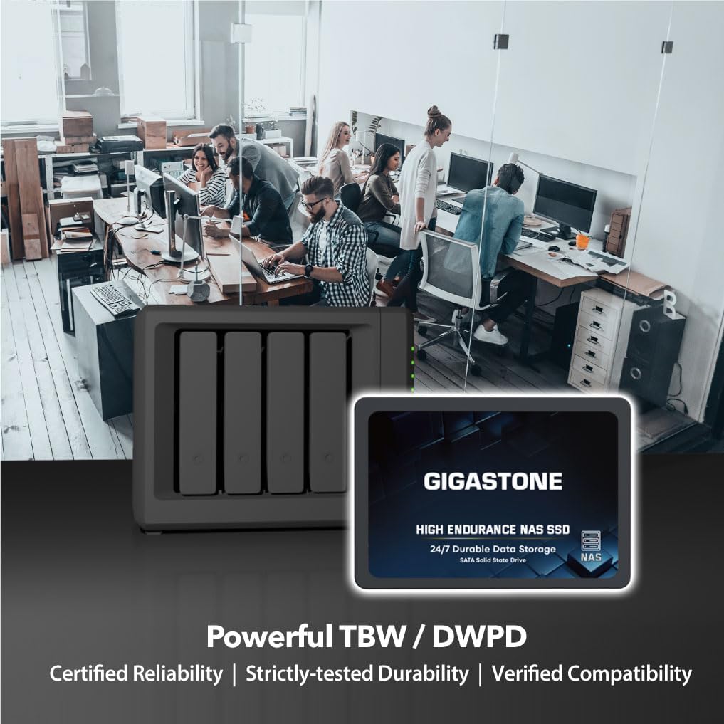 Gigastone 2TB NAS SSD Drive (24-Pack) 24/7 Durable TLC High Endurance RAID Data Storage Network Attached Storage 2.5" SATA Internal Solid State Hard Drives