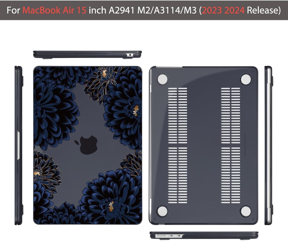 【CASE for MacBook Air 15 INCH】 - Only Compatible with M3 M2 MacBook Air 15 inch 2023 2024 Release with Liquid Retina Display & Touch ID, Model: A3114/A2941.