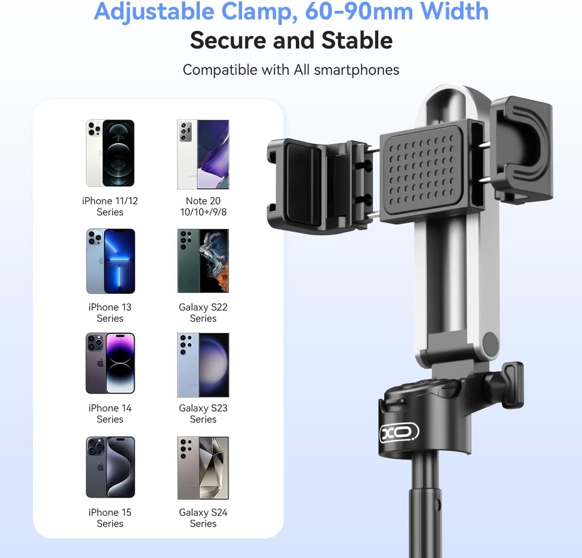 Retractable Mini Tripod for Cell Phone, Portable Selfie Stick Travel Phone Tripod with Remote Control Cell Phone Holder, Sturdy & Stable Adjustable Multi-Angle Shot Selfie Stick for Video Recording