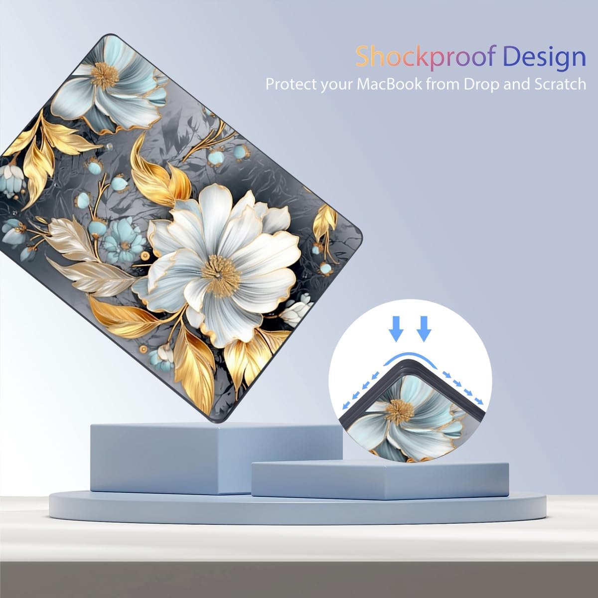 Teryeefi Compatible with M3 M4 MacBook Air 15 inch Case 2025 2024 2023 Release A3241 A3114 A2941, Hard Shell Cover & Keyboard Cover & Screen Protector & OTG Adapter - W-Modern Abstract Art