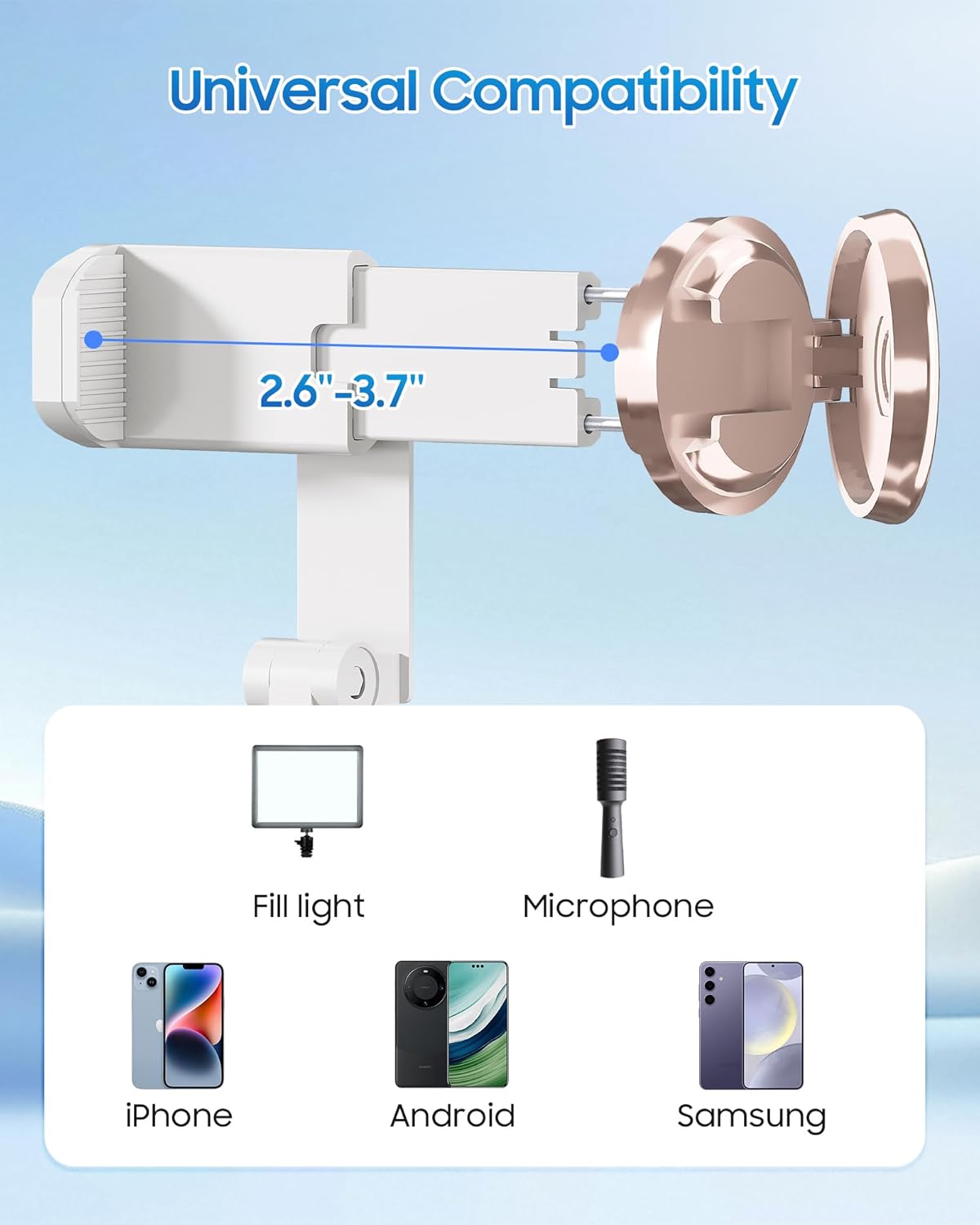 67" Selfie Stick Phone Tripod, All-in-1 Cell Phone Tripod with Wireless Remote, Extendable Compact Tripods Portable Travel Stand for iPhone Android Selfie/Video Recording/Live Stream/Vlog