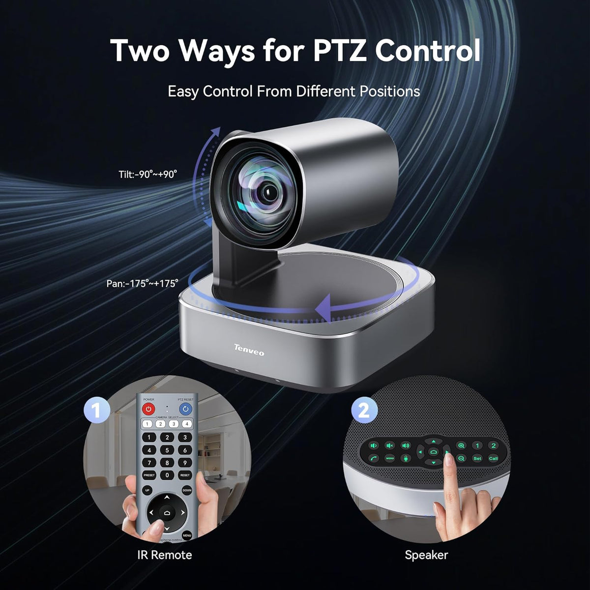 Tenveo VLGroup All-in-One 4K Conference PTZ Camera with Bluetooth Speakerphone System 12X Optical Zoom Wide View Angle Lens Works with Zoom Skype Teams for Room Remote Meeting