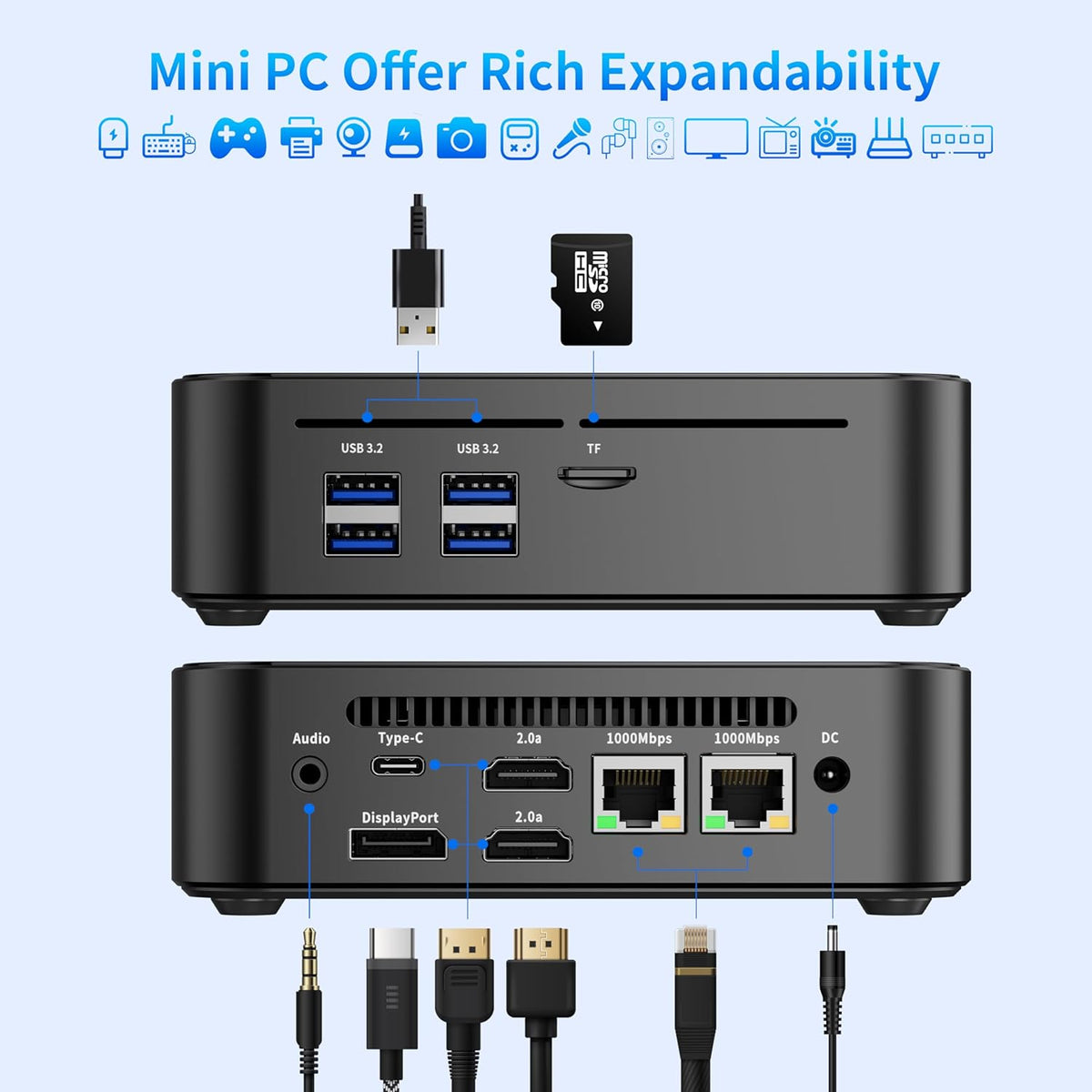 DreamQuest Mini PC W-11 Pro Intel 12th Alder Lake N95 (up to 3.4GHz) Micro PC 16GB RAM 512GB PCIe SSD Mini Desktop Computer 4K HDMI/DP/USB-C | WiFi 5 | BT 5.0 for Home & Business