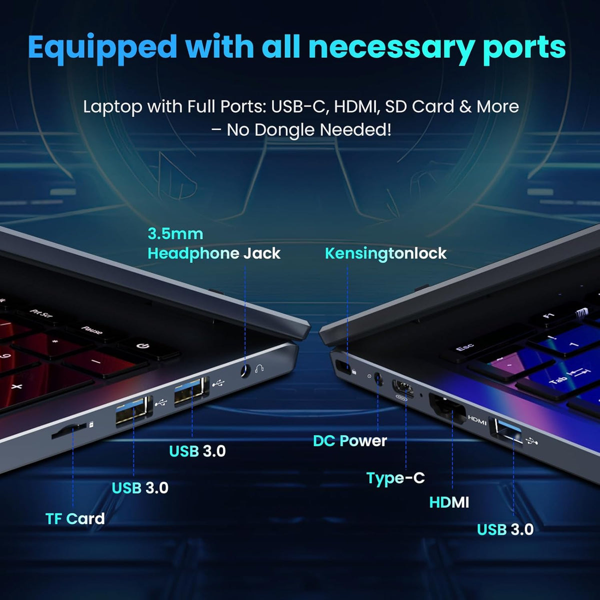 17.6 inch Student-Laptop Computer, 2025 16GB RAM 384GB SSD Expandable 512GB Windows 11 Laptop, Quad-Cores Processor, 1080P FHD Display, 1 Year Office 365, Backlit Keyboard, WiFi 6, Type C