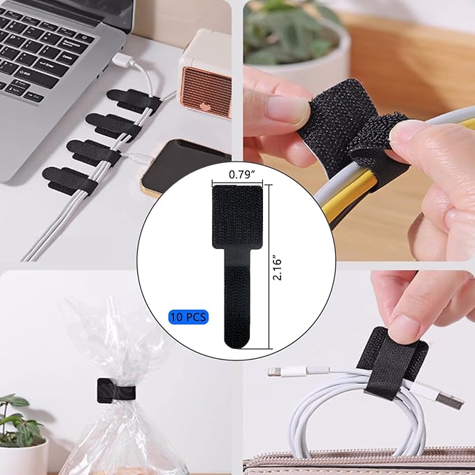 ELII 300PCS Cable Management Kit,4 Cable Sleeve 35 Cable Clips