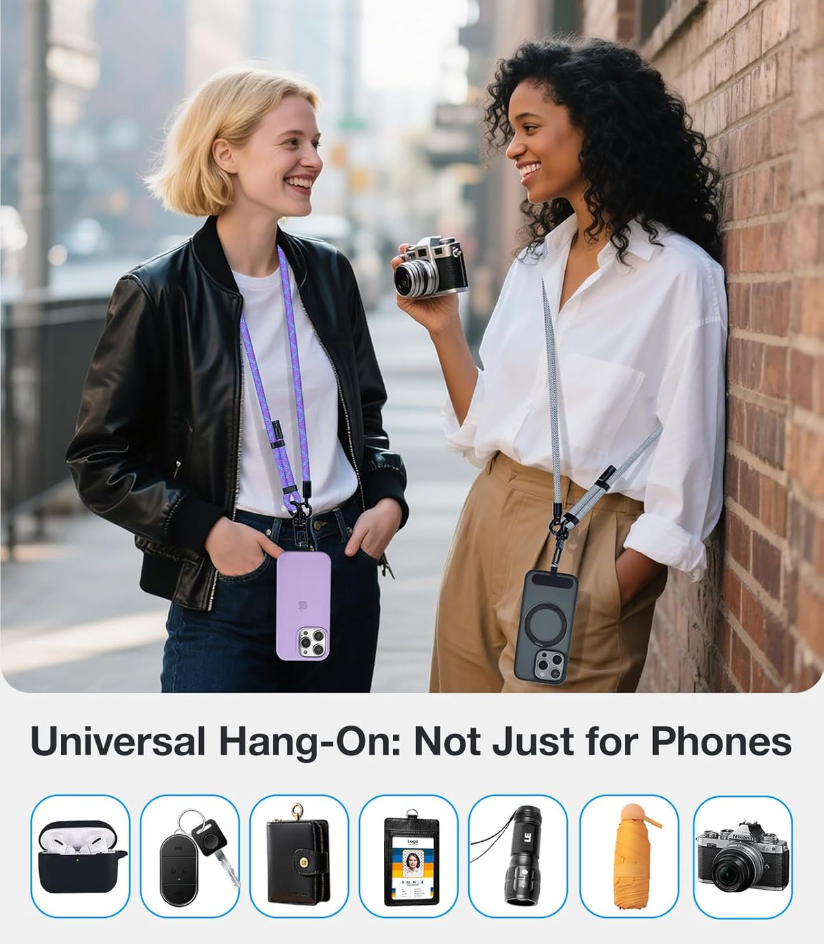 Phone Lanyard Crossbody, 3-in-1 Neck Strap& Wrist Strap, Adjustable Anti-Theft Lanyard with 2 Phone Tether Tabs, Universal Cell Phone Strap for iPhone& Android Case, Travel Essential, Green