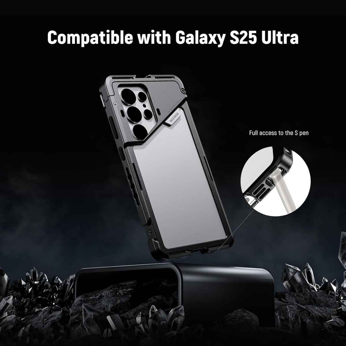 NEEWER S25 Ultra Phone Cage, Mobile Video Rig Phone Stabilizer with 67mm Filter Adapter, 17mm Lens Backplate, T Mount Lens Adapter, Compatible with Samsung Galaxy Moment T Series Lenses, PA082