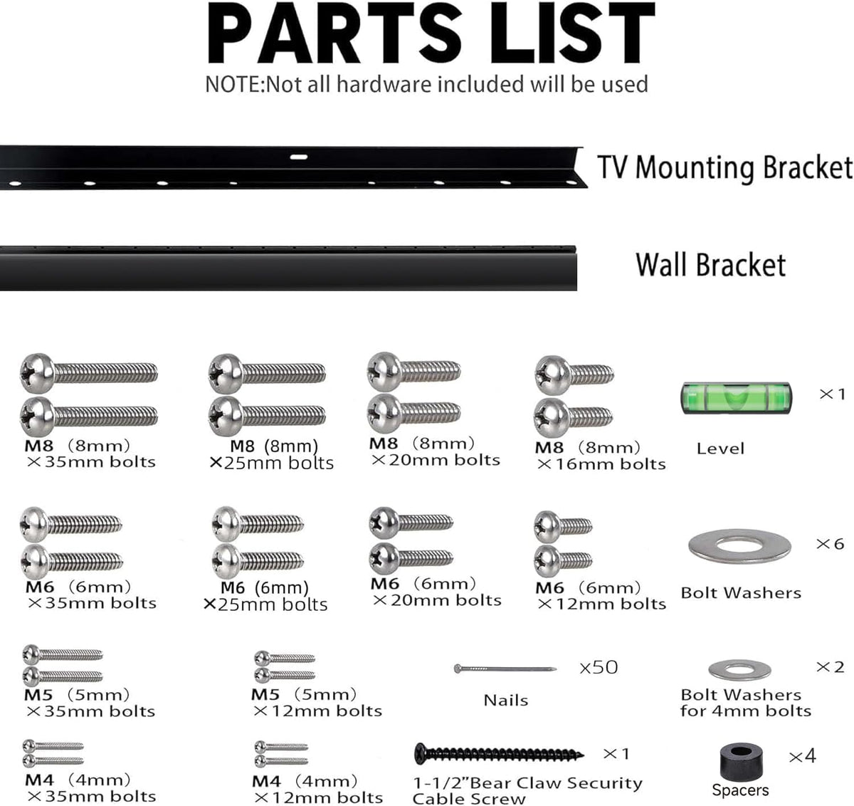 Auoace 32 75 inch 150 lbs, No Stud TV Wall Mount, to Drywall Studless TV Bracket, up to No Damage, No Drill, No Screws