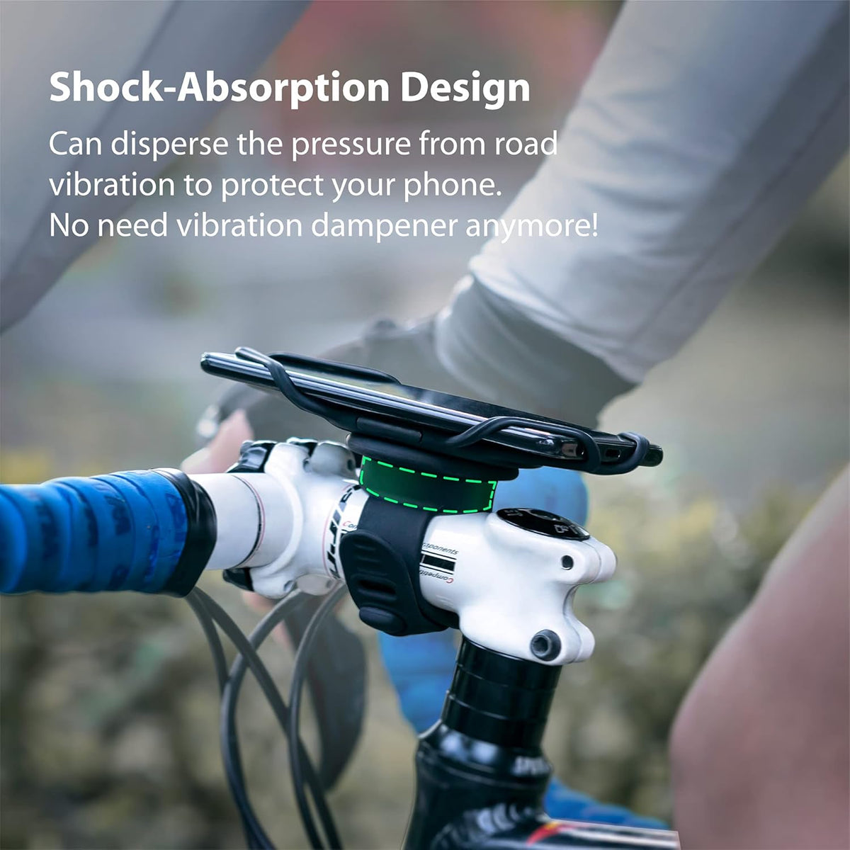 BONE Run + Bike Tie Connect Kit 1, 2-in-1 Running & Bike Phone Holder, Detachable & Rotatable 360° Sport Armband & Phone Mount Compatible with Most Smartphones (Stem/Armband 2-in-1 Connection Kit)