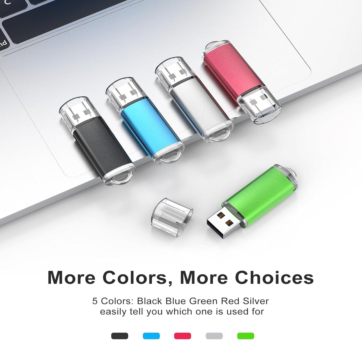 TOPESEL 16GB 10 Pack USB Flash Drive Flash Drive 2.0 Memory Stick Fold Storage Thumb Stick Jump Drive Pen Swivel Design for PC laptops, Tablets, TVs, car Audio (5 Mixed Colors)