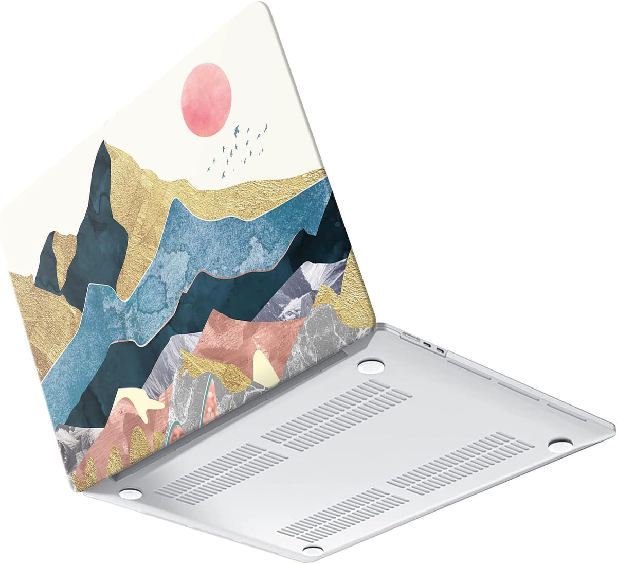 iCasso for MacBook Air 13 inch Case 2025 2024-2022 Release M4 A3240 M3 A3113 A2681 M2 with Liquid Retina Display, Hard Plastic Shell for Mac Air 13.6, Keyboard Cover&Screen Protector,Abstract Scenery