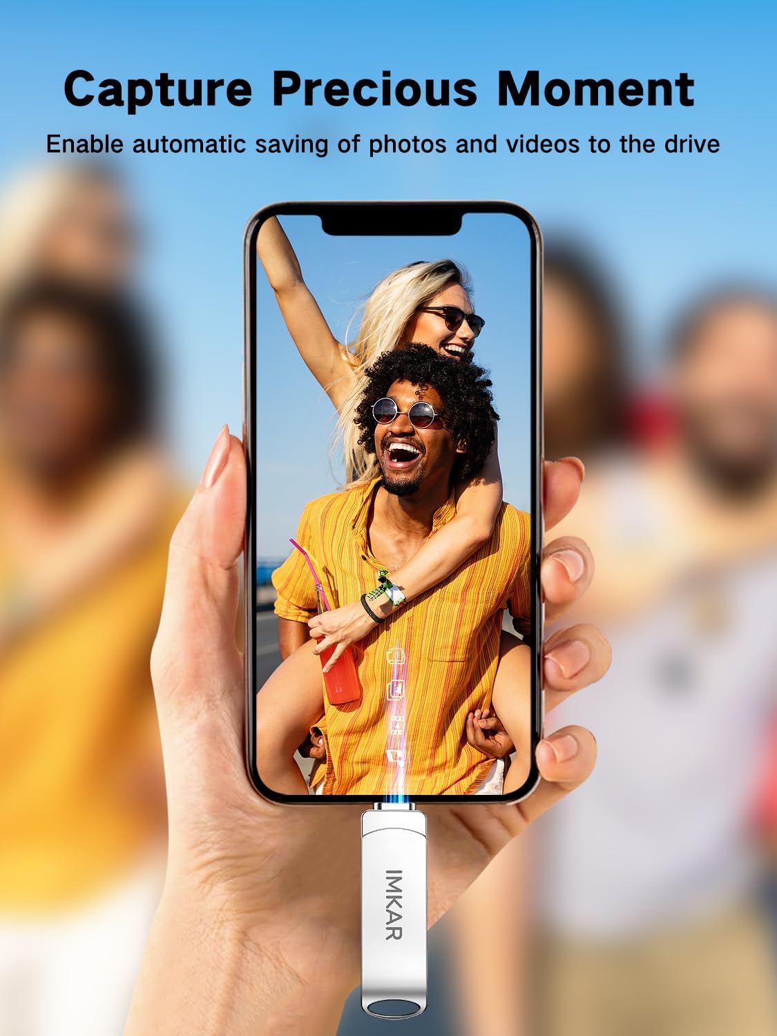 MFi Certified 512GB Flash Drive for iPhone iPad, IMKAR Memory Stick Storage for Photos Videos, Compatible with iPhone iPad Android and PC, Plug and Play No Application Required (Metal Silver)