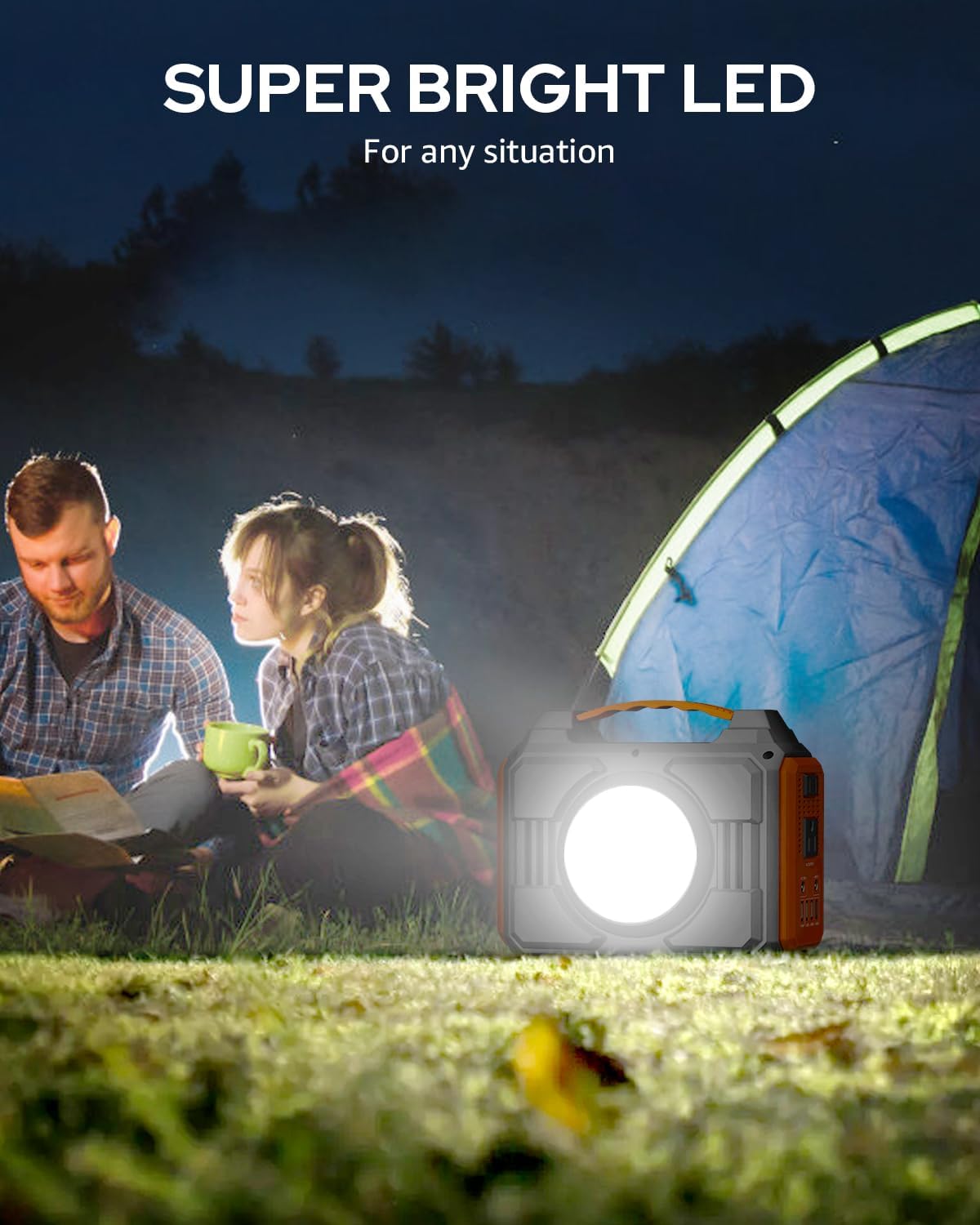 Solar Powered Generator 300W Rated, Portable Solar Generator Power Station with Solar Panels 40W Included, 220Wh Sola Power Bank with AC Outlet 110V Pure Sine Wave for Home Use Camping Outdoor