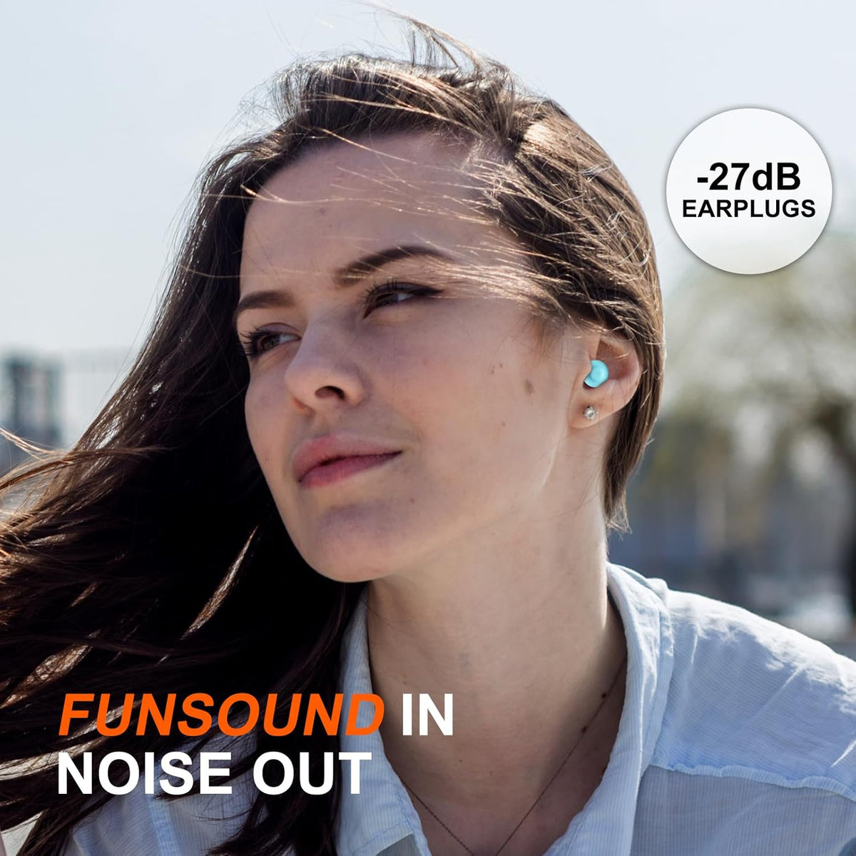 Ear Plugs for Sleeping Noise Reduction Reuseable, Concerts, Focus, Travel, Work, High Fidelity – 7 Pairs Eartips – Flexible Soft – Touch – NRR of 24 and 27 dB Noise Cancelling (Blue)