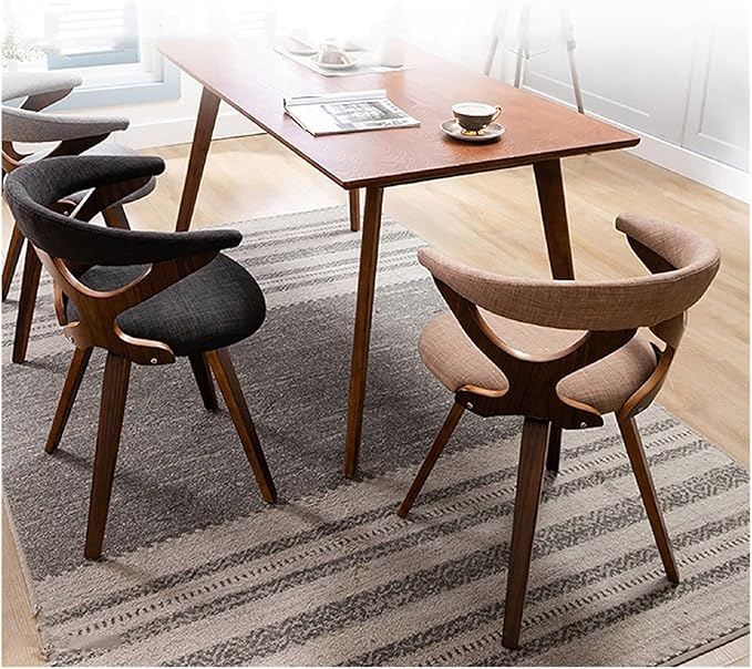 Adjustable Office Computer Chair with Armrest Solid Wood Dining Chair Computer Study Cffice Chair Restaurant Dining Chair(Walnut Grey)