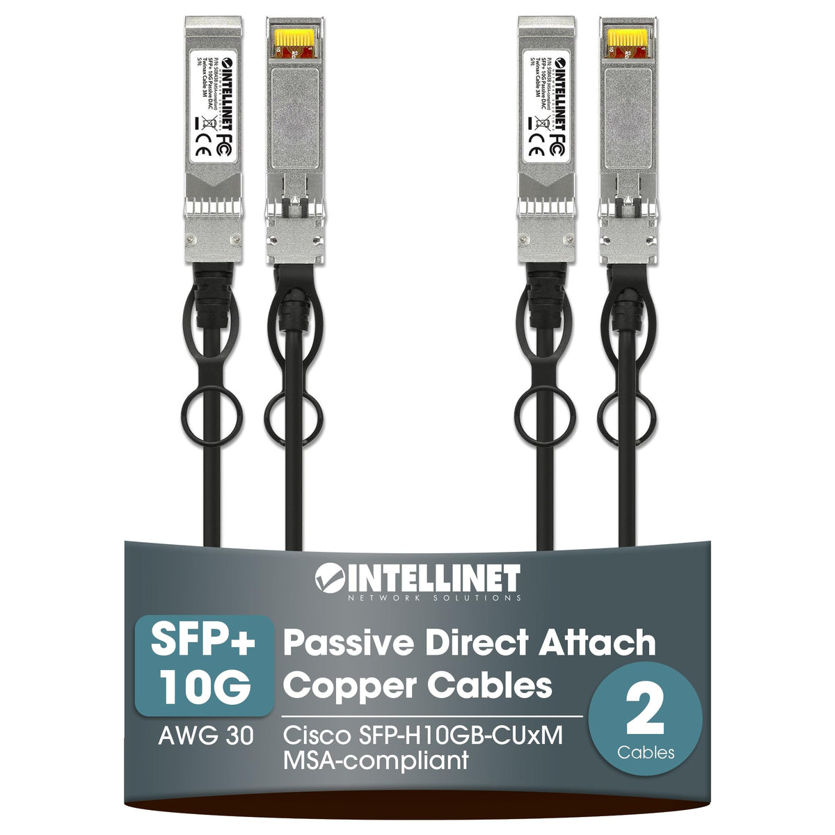 Intellinet 10G SFP+ Passive DAC Twinax Cable - 10 ft., Low-Latency, Energy-Efficient, MSA-Compliant for Maximum Compatibility, D