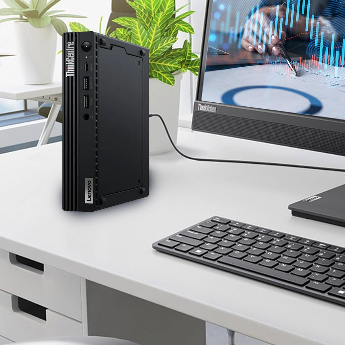 Lenovo ThinkCentre M70q Tiny 1L Business Desktop Computer, 12th Gen Intel Hexa-Core i5-12500T (Beat i7-11700T), 16GB DDR4 RAM, 256GB PCIe SSD, WiFi 6, Bluetooth 5.1, Windows 11 Pro