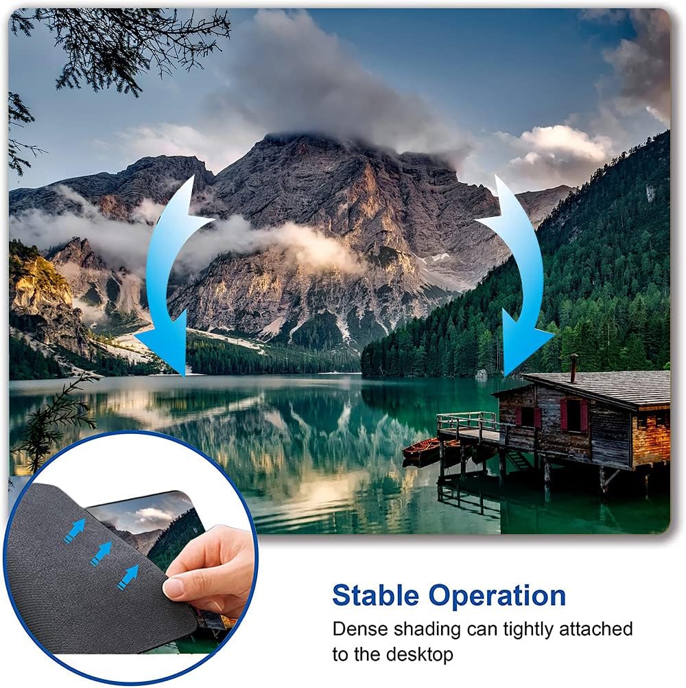Hokafenle Mouse Pad, Natural Mountains Landscape Mouse Pad, Computer Mouse Mat Square Waterproof Mousepad Non-Slip Rubber Base MousePads for Office Home Laptop