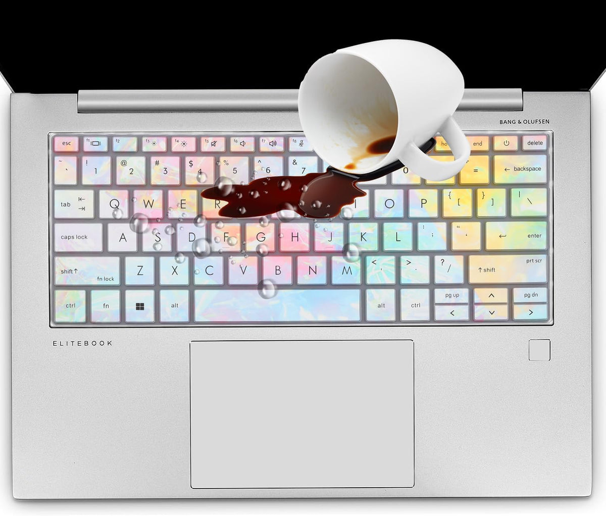 Keyboard Cover for HP EliteBook 830 835 840 845 1040 G9 G10 2024 2023 2022 13.3 14 inch Laptop Accessories Keyboard Protective Skin (Not fit The 830/840/845/1040 G8 G7 G6 G5 G4 G3)-Iridescent