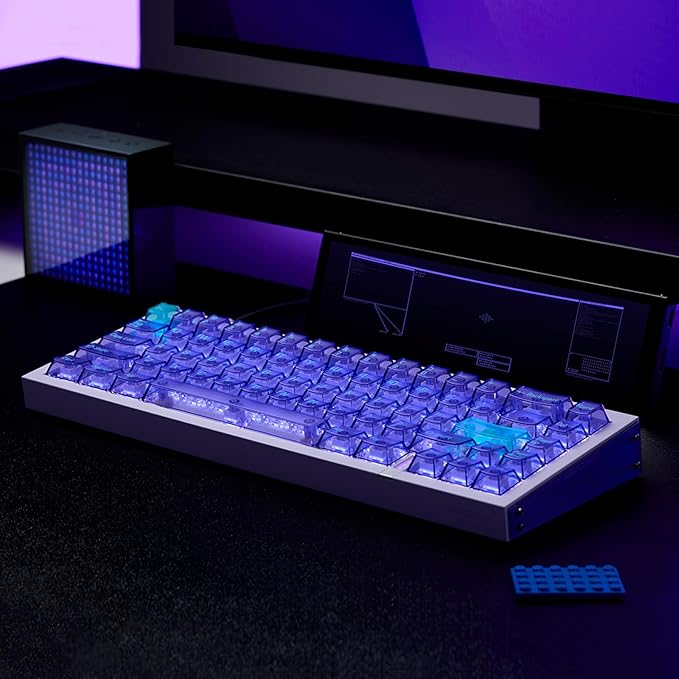 MelGeek REAL67 Wired Gaming Keyboard with RGB Magnetic Keyboard with Hall Effect Rapid Trigger Hot-Swappable Snap Tap & Adjustable Actuation Online HIVE Custom (Potassium-Transparent Purple)